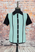Mint & Black Knittted Top