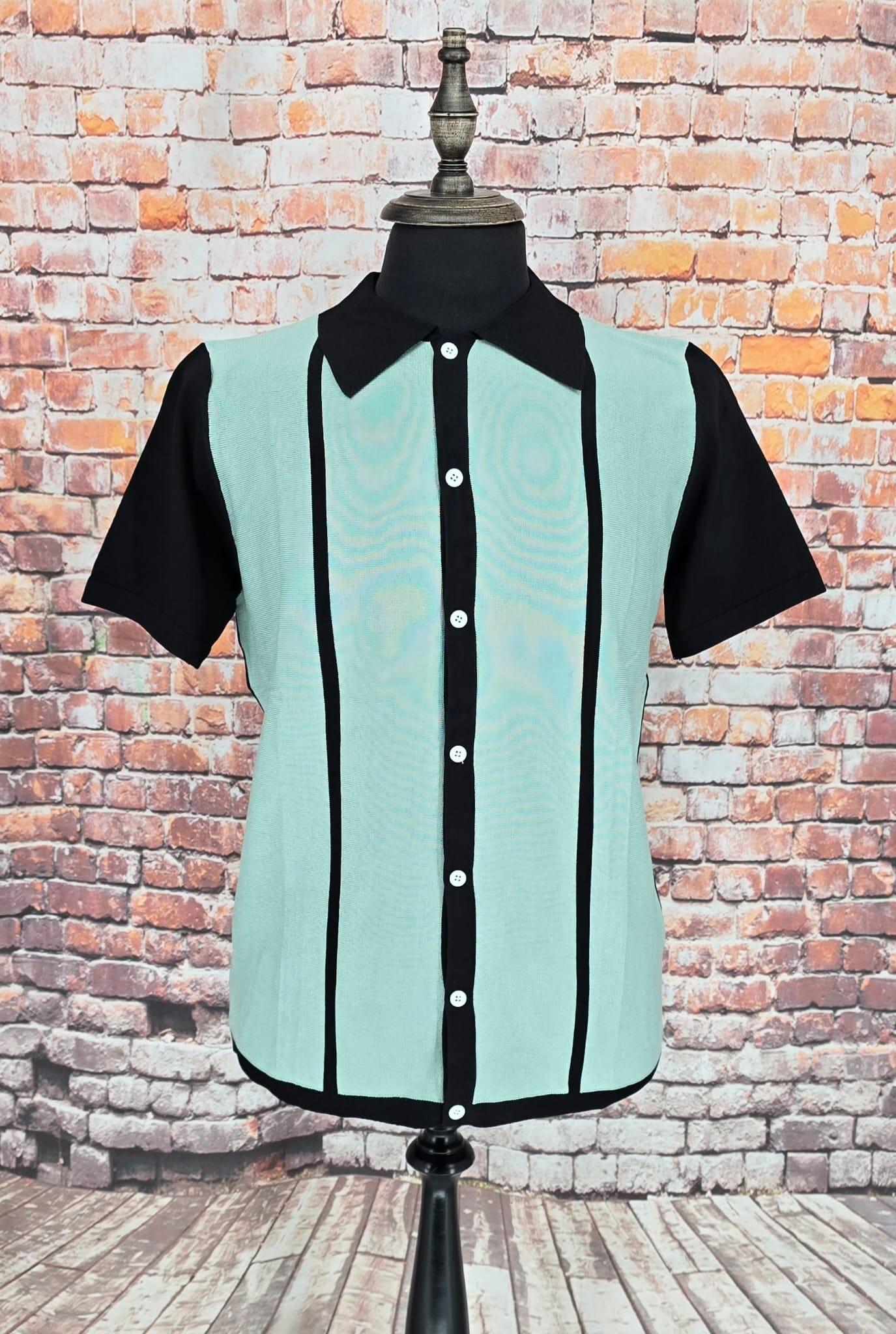 Mint & Black Knittted Top