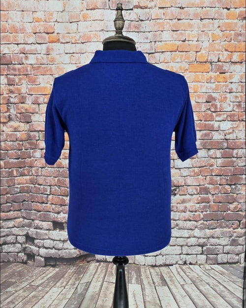 Blue White Grey & Black 3 Button Knitted Top