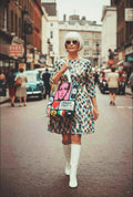 60s Inspired Colourful Cotton Tote Bag | Modclothin