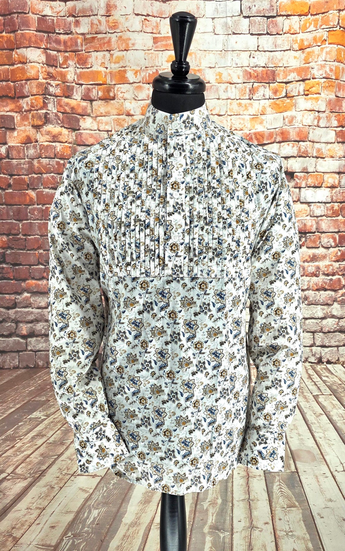 Jarvis - Kaftan Yellow & Black Flower Shirt Nehru Collar