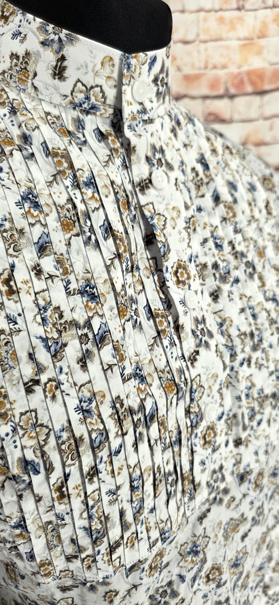 Jarvis - Kaftan Yellow & Black Flower Shirt Nehru Collar