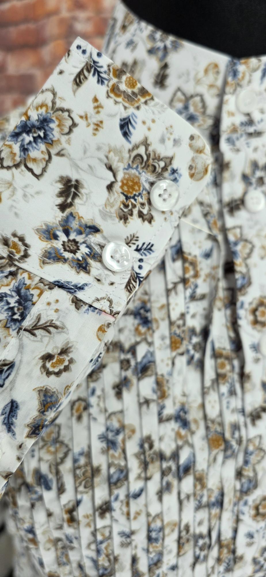 Jarvis - Kaftan Yellow & Black Flower Shirt Nehru Collar