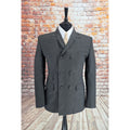 Jerry charcoal-grey double-breasted suit jacket, front view