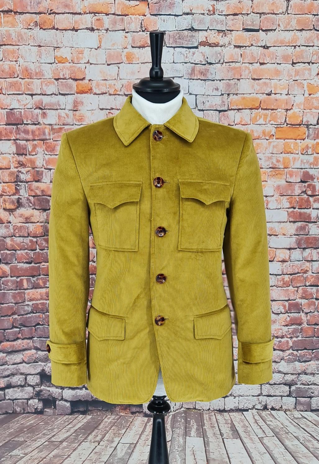 Oran - Lime Two Tone Corduroy Trucker Jacket