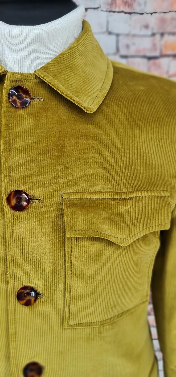 Oran - Lime Two Tone Corduroy Trucker Jacket