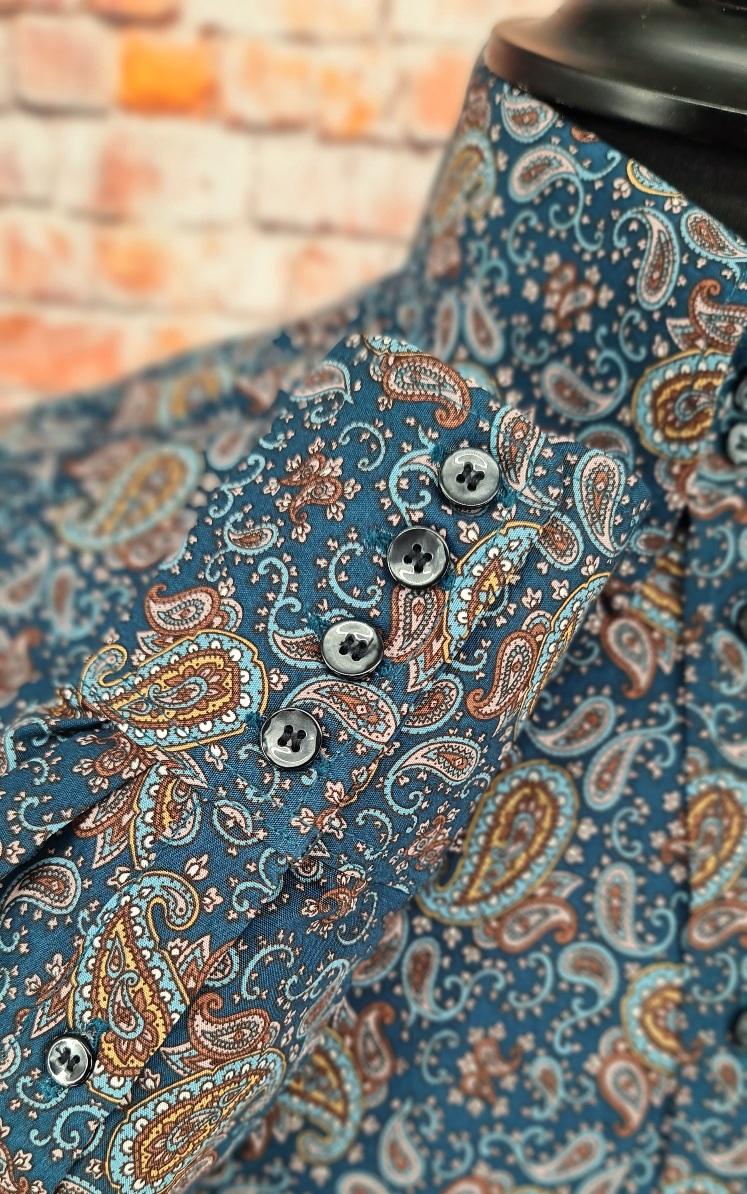 The "Hooper" Paisley High Button Shirt