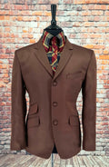 Karloff - Choc Brown Three Button Mod Suit