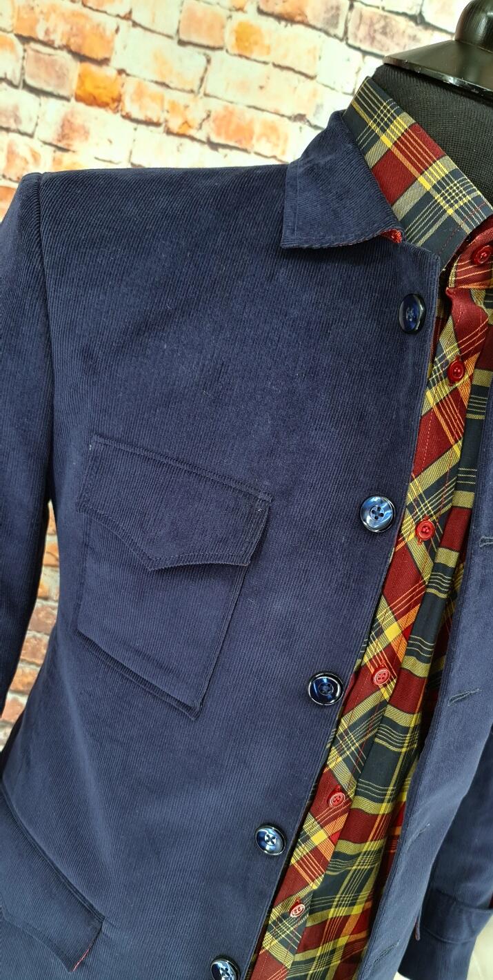 Dylan- Navy Corduroy Trucker Jacket