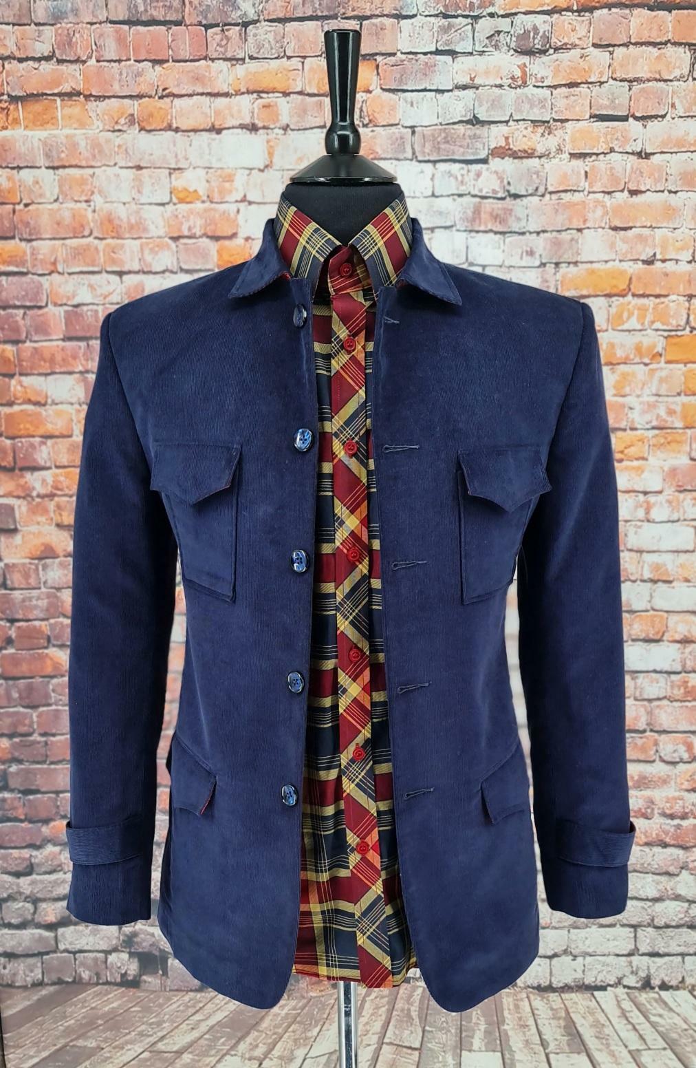 Dylan- Navy Corduroy Trucker Jacket