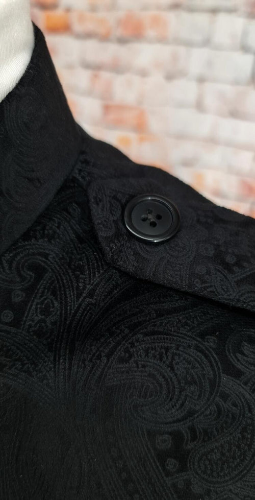 "Indy"  Black Paisley Velvet Jacket