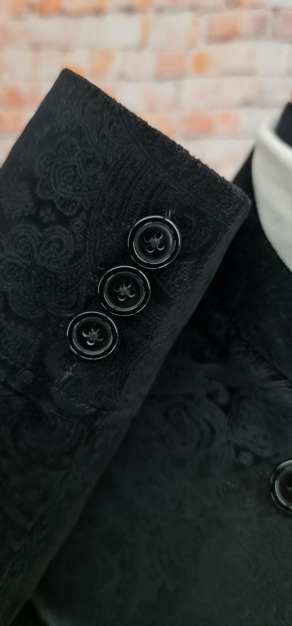 "Indy"  Black Paisley Velvet Jacket