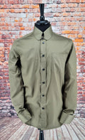 Holmes -  Olive Penny Collar Shirt