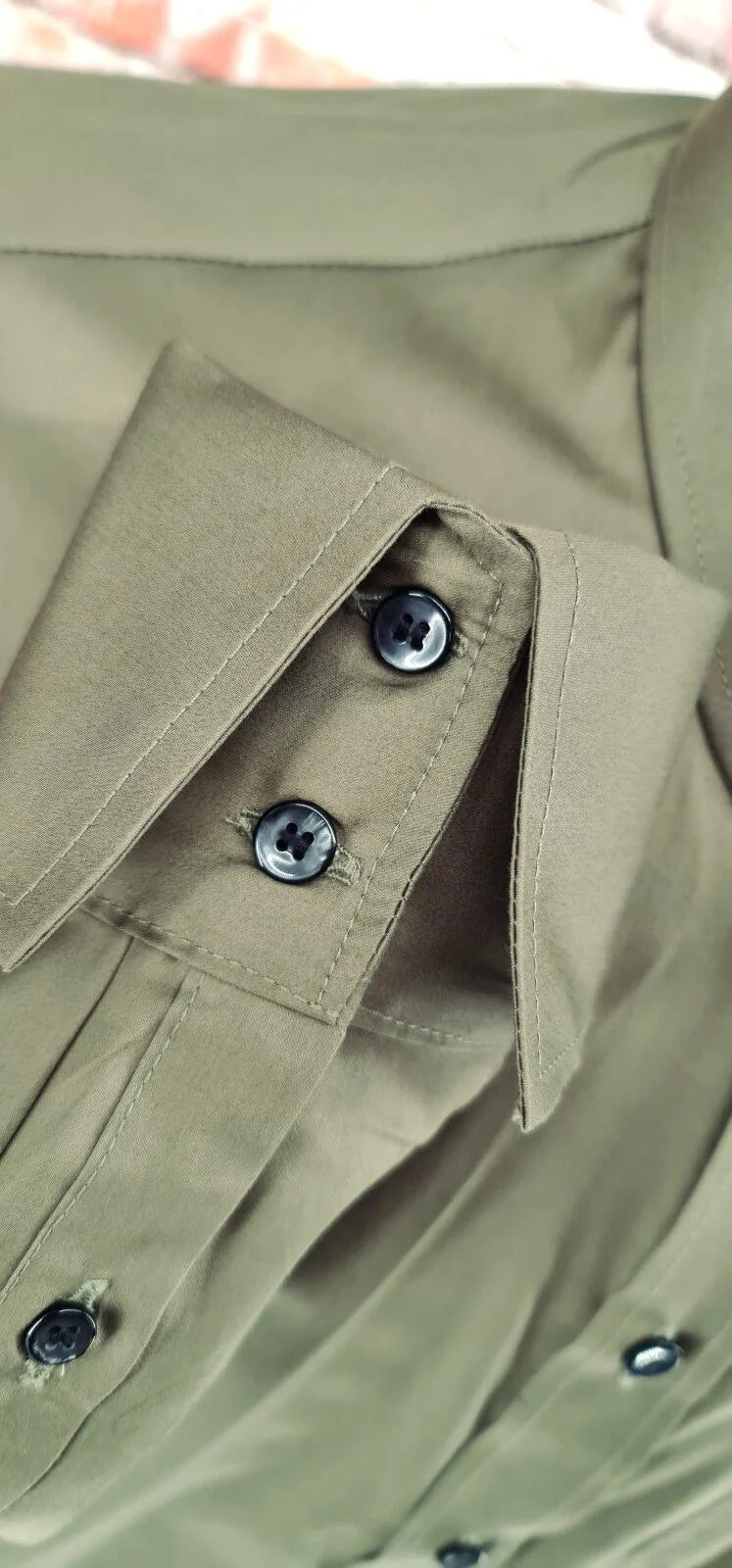 Holmes -  Olive Penny Collar Shirt