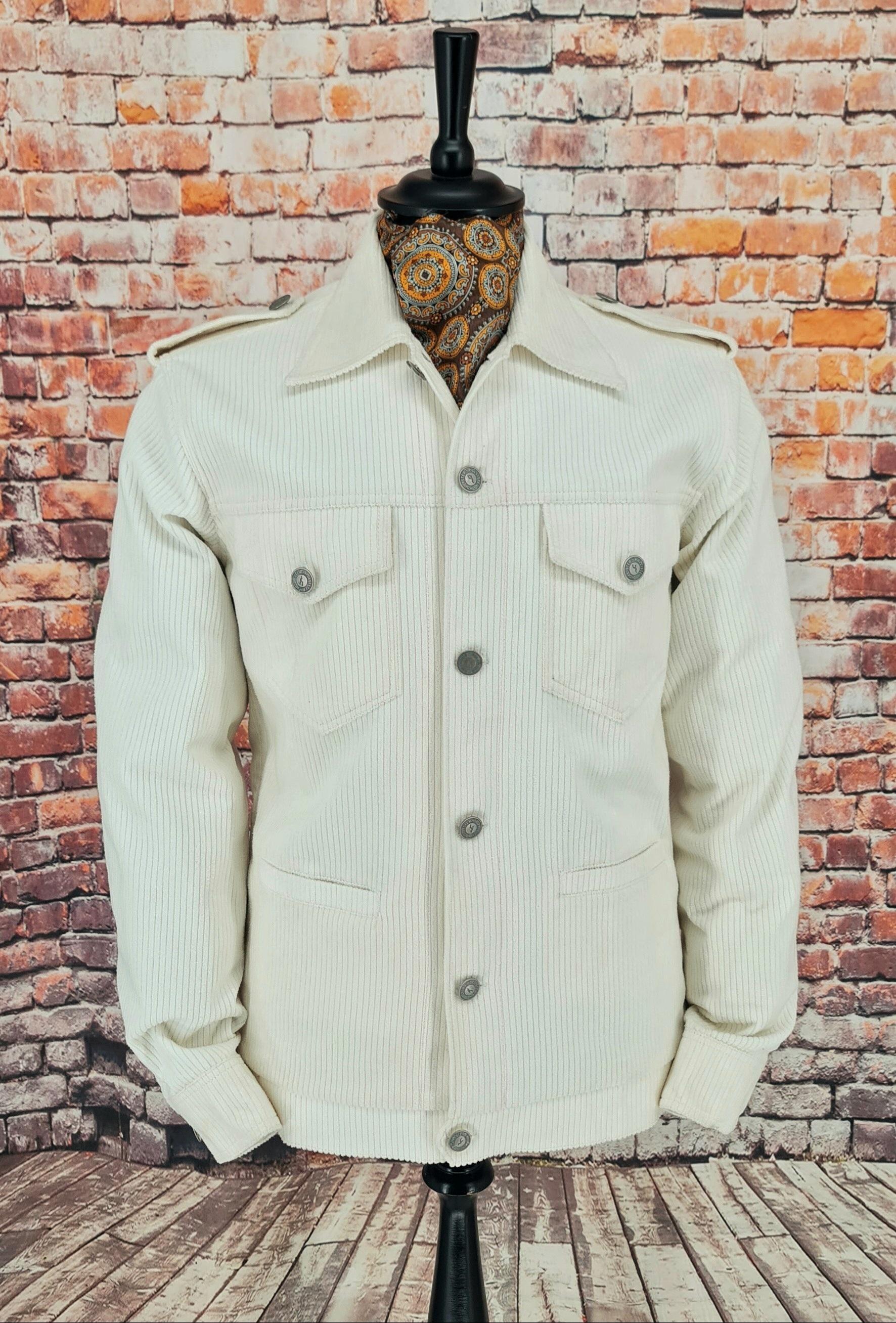 Rex - Off White Corduroy Trucker Jacket