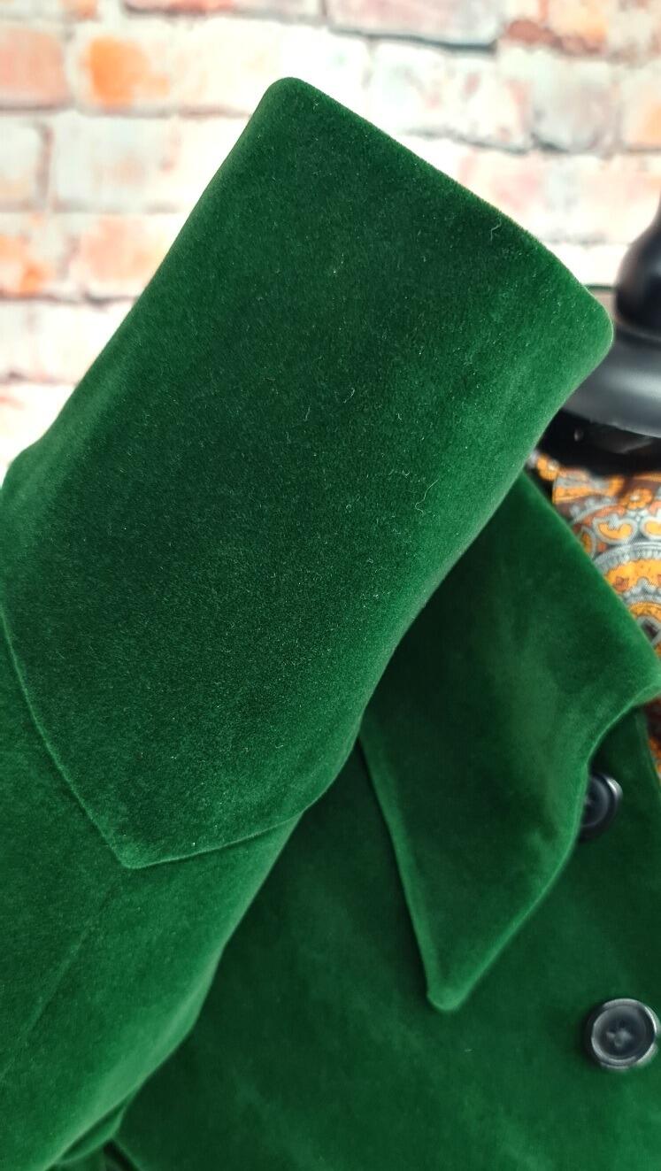 Simon - Bottle Green Late 60s Inspired Velvet Jacket
