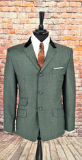 Frank - Sage Black Fine Wool Suit With Velvet Collar