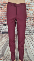Harry Palmer Burgundy Sta Press Trouser By Modclothin