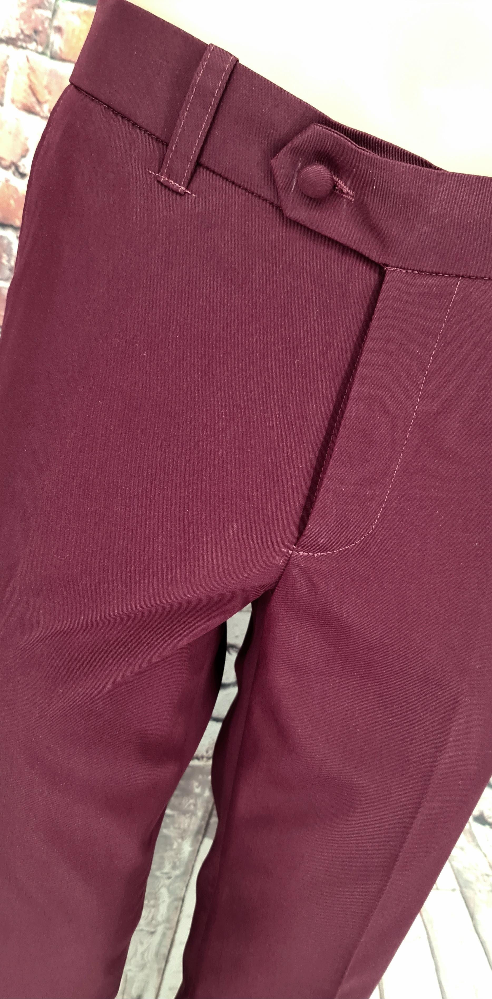 Harry Palmer Burgundy Sta Press Trouser By Modclothin
