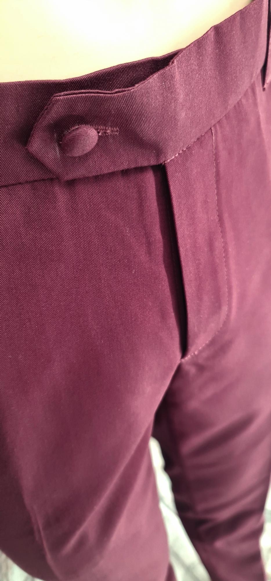 Harry Palmer Burgundy Sta Press Trouser By Modclothin
