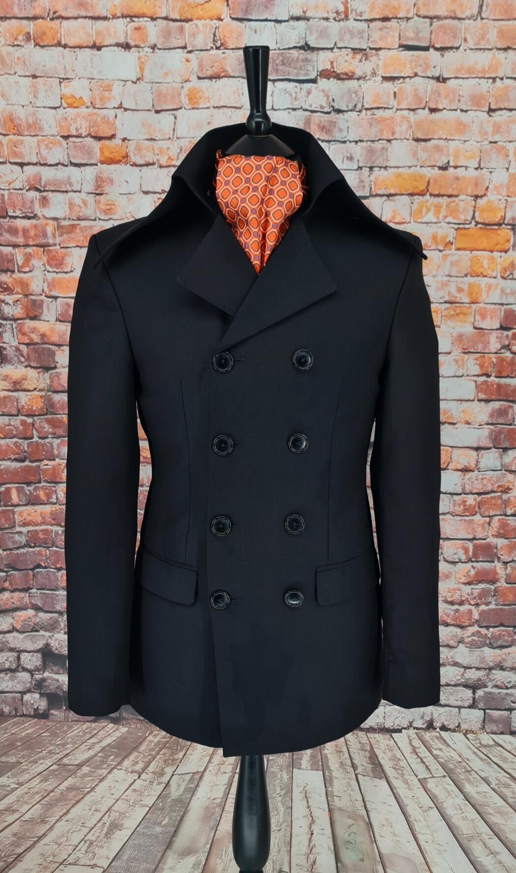Stone - Black Double Breasted Jacket
