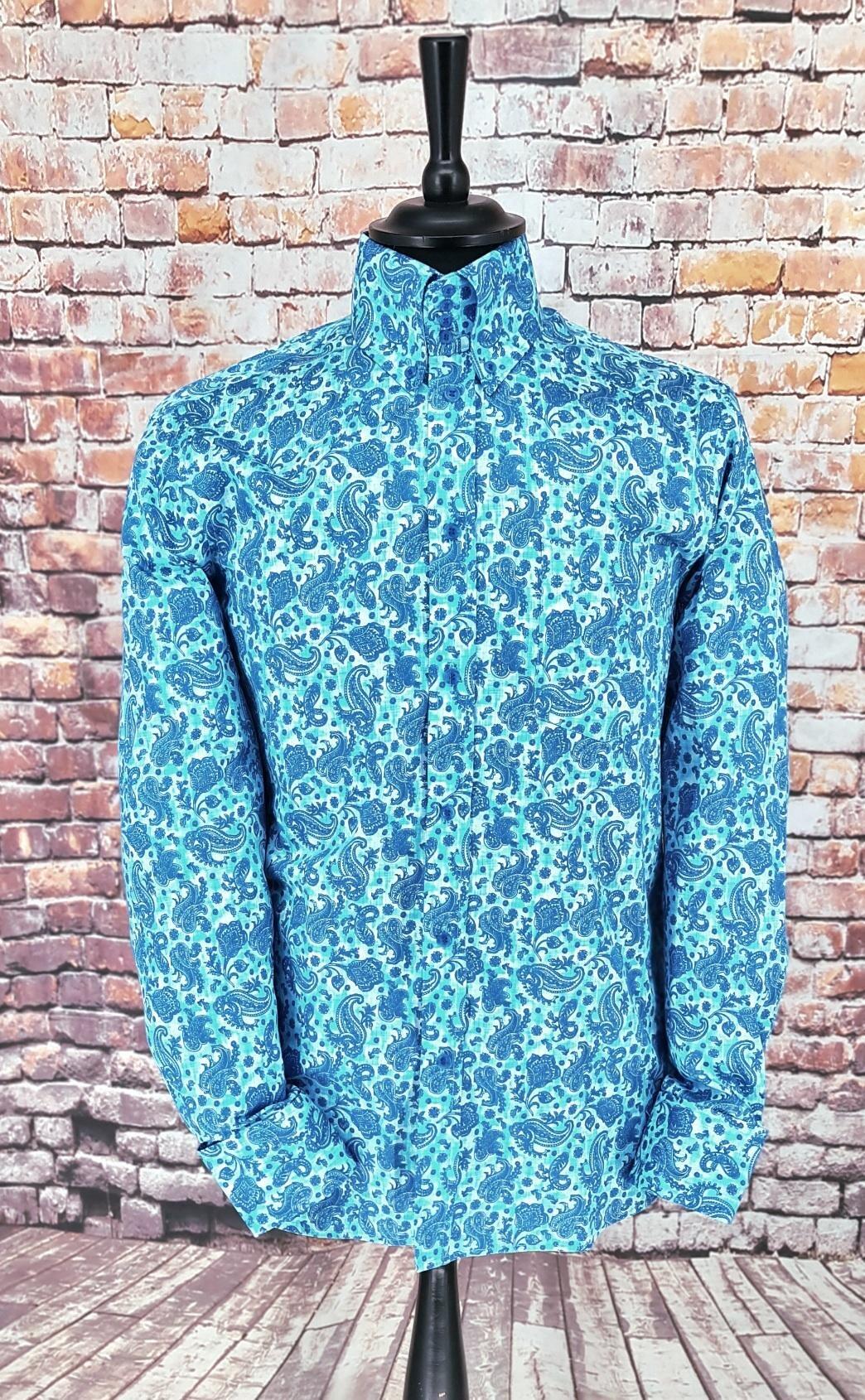 Olly - Vibrant Blue Paisley Shirt