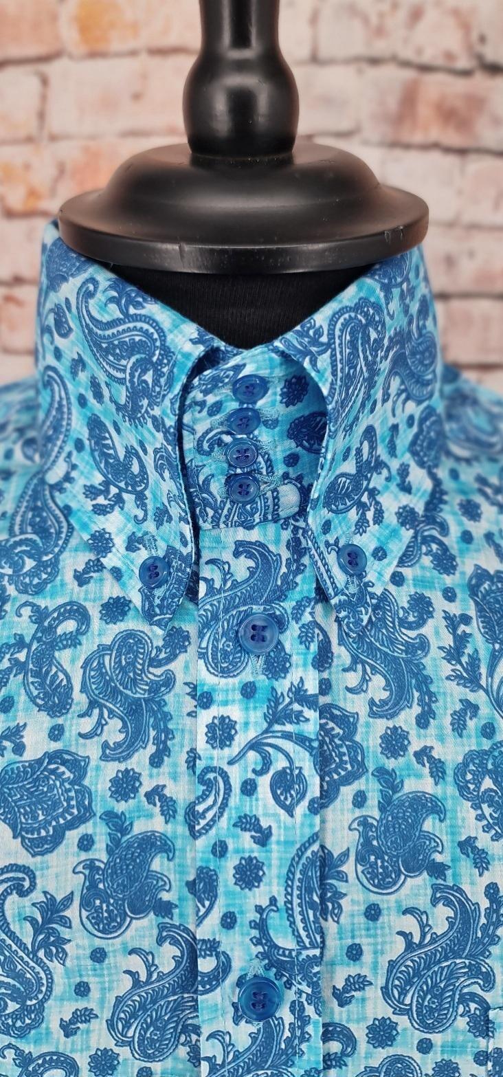 Olly - Vibrant Blue Paisley Shirt