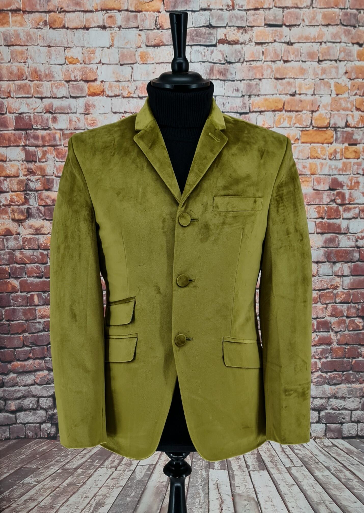 Vincent - Lime Velvet Jacket