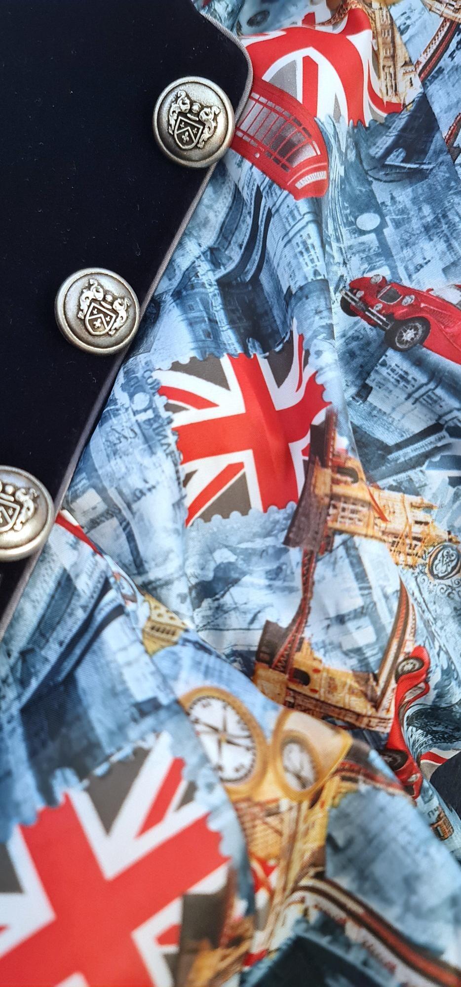 "Wellington" Navy Velvet Military Style Dress Jacket