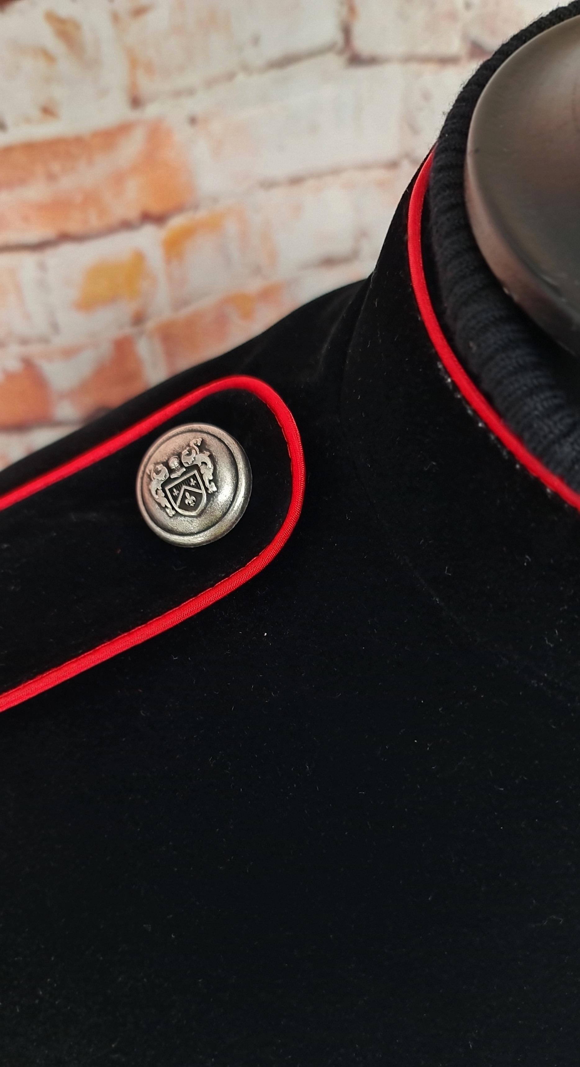 "Reginald" Black Velvet Military Style Dress Jacket