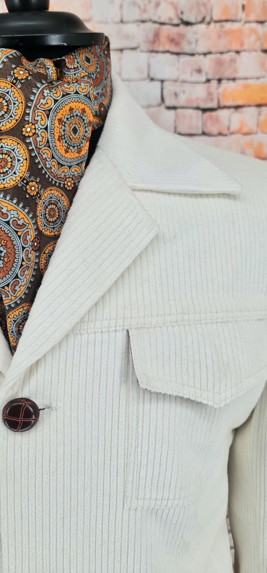 Felix -  Ivory White Corduroy Safari Jacket