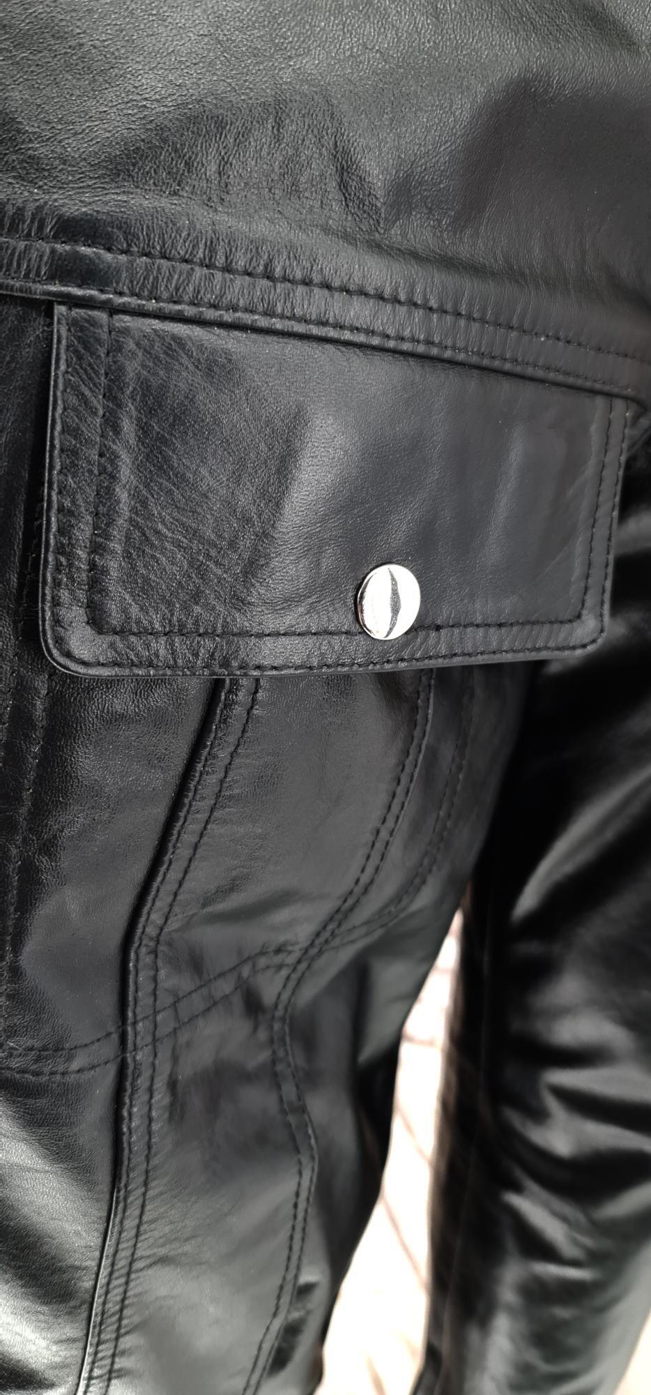 Weller- Black Leather Trucker Jacket