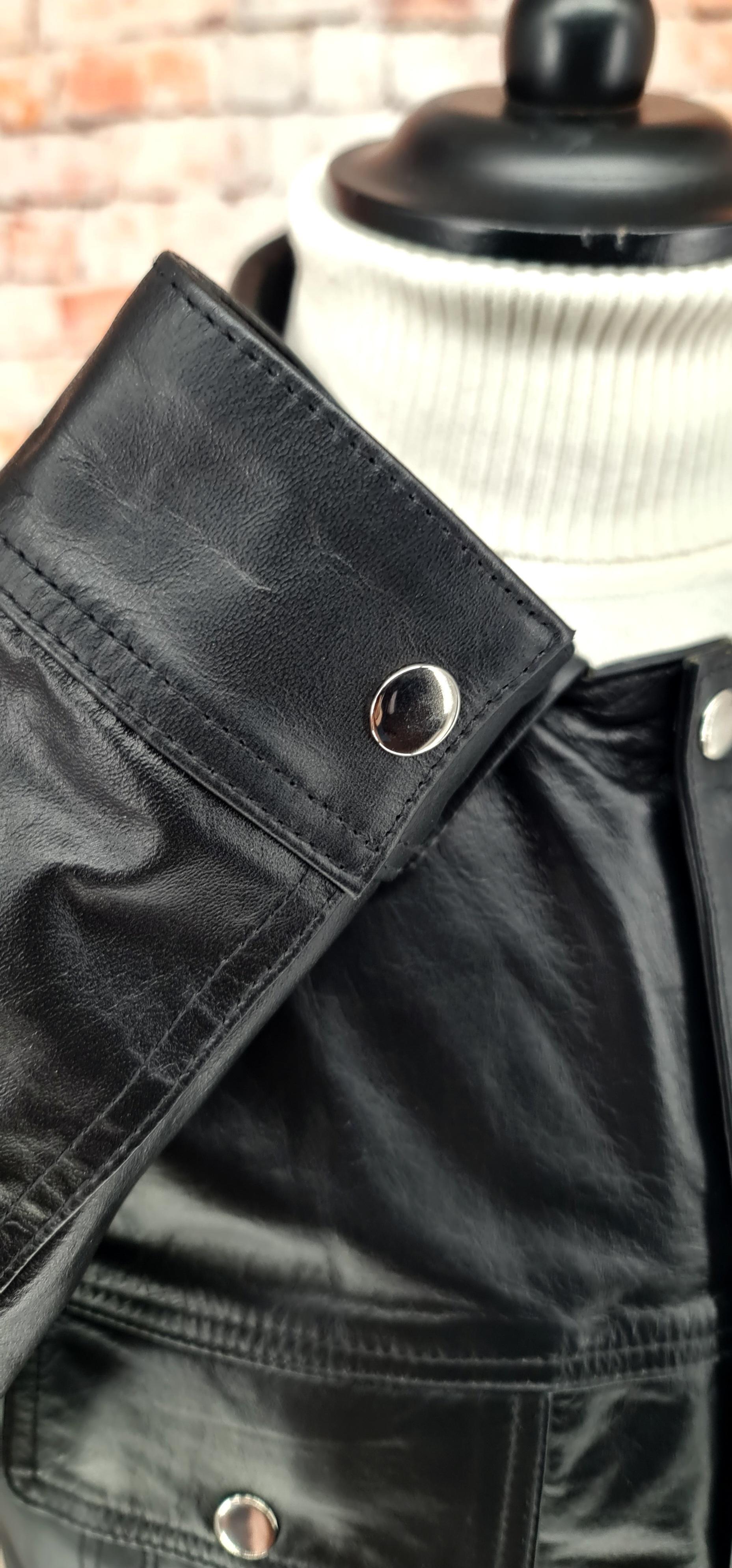 Weller- Black Leather Trucker Jacket