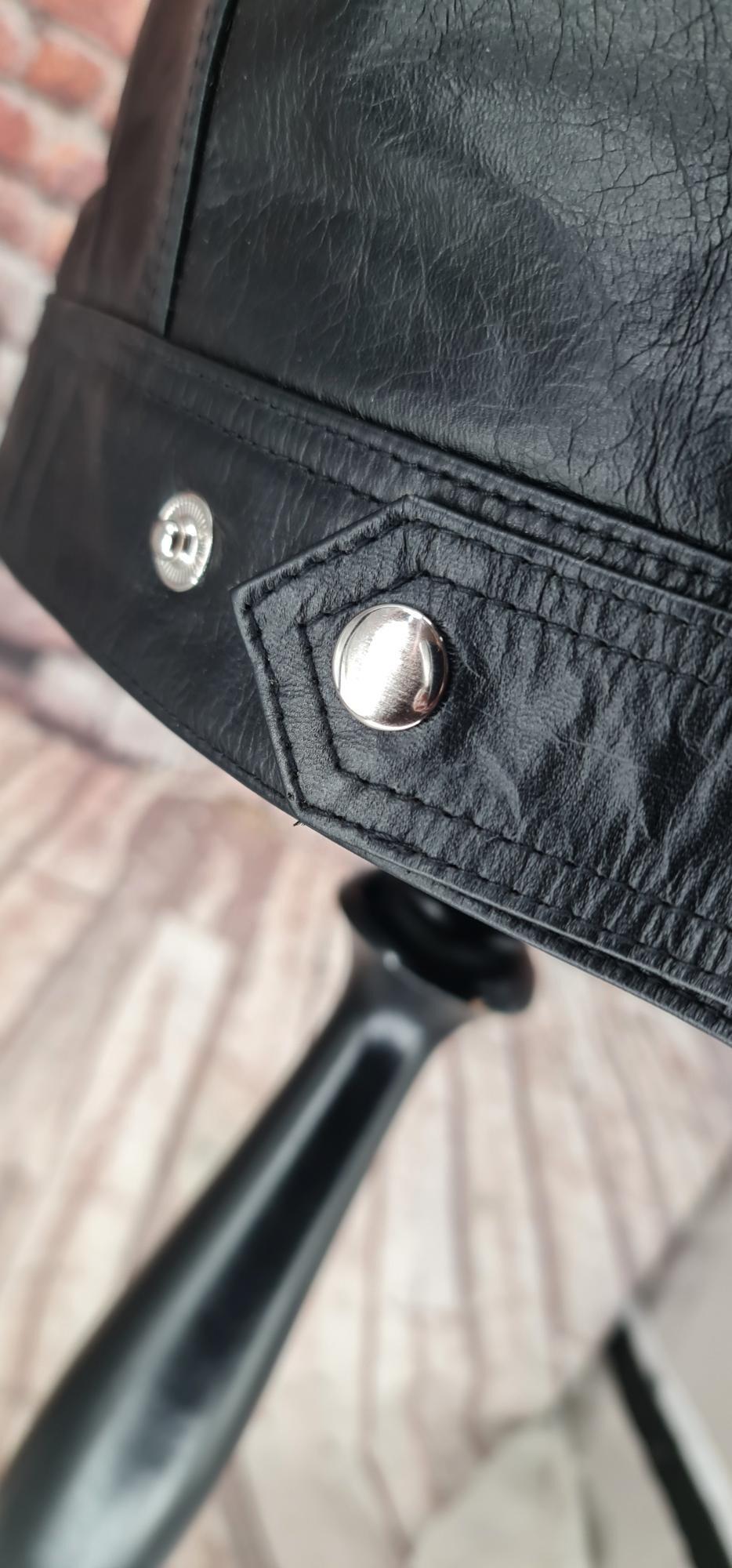 Weller- Black Leather Trucker Jacket