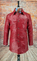 Leo - Rust Red Leather Coat