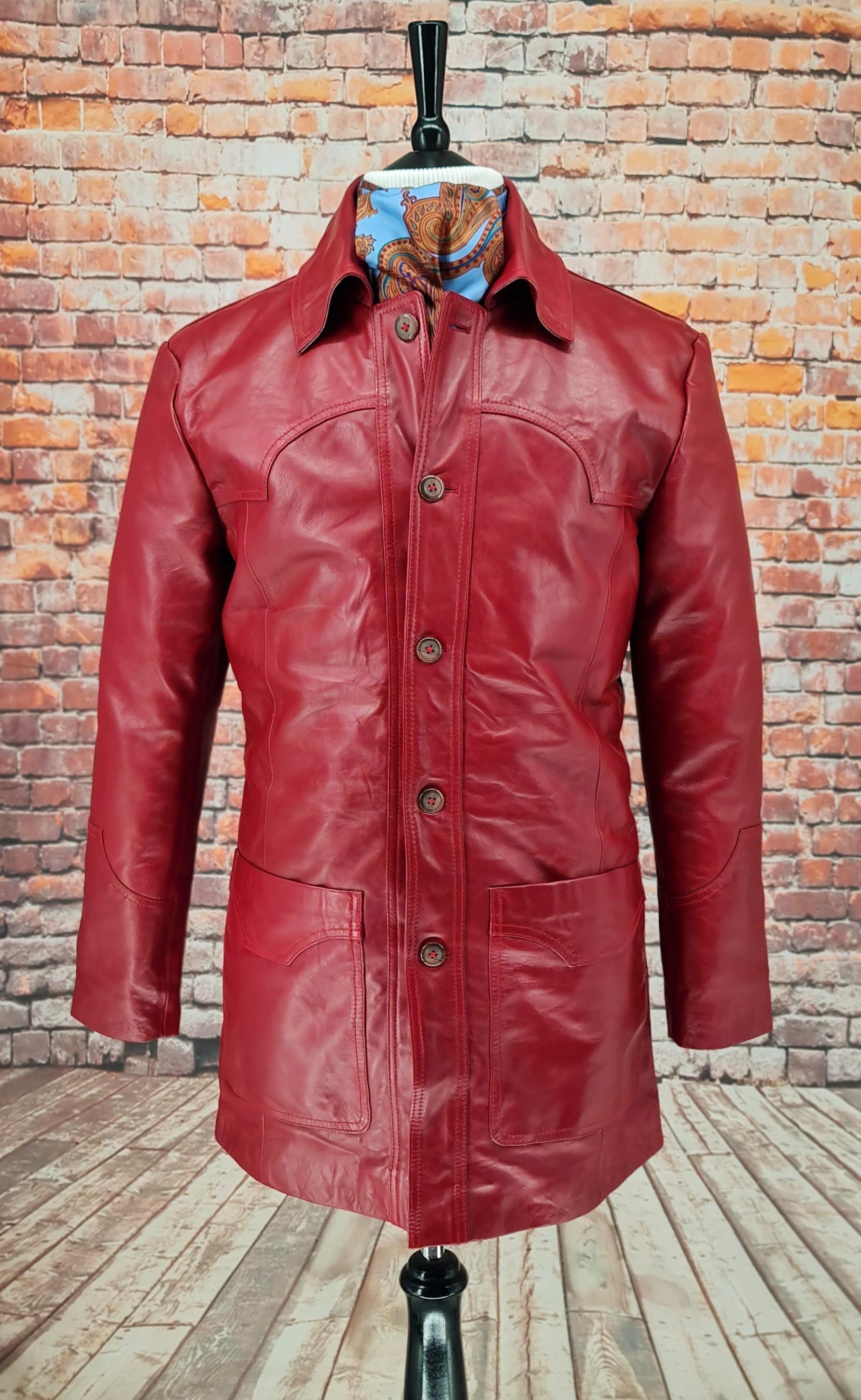 Leo - Rust Red Leather Coat