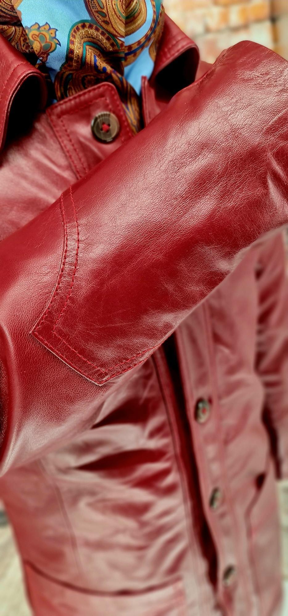 Leo - Rust Red Leather Coat
