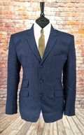 Henry Navy & Blue Dogtooth Checked Suit