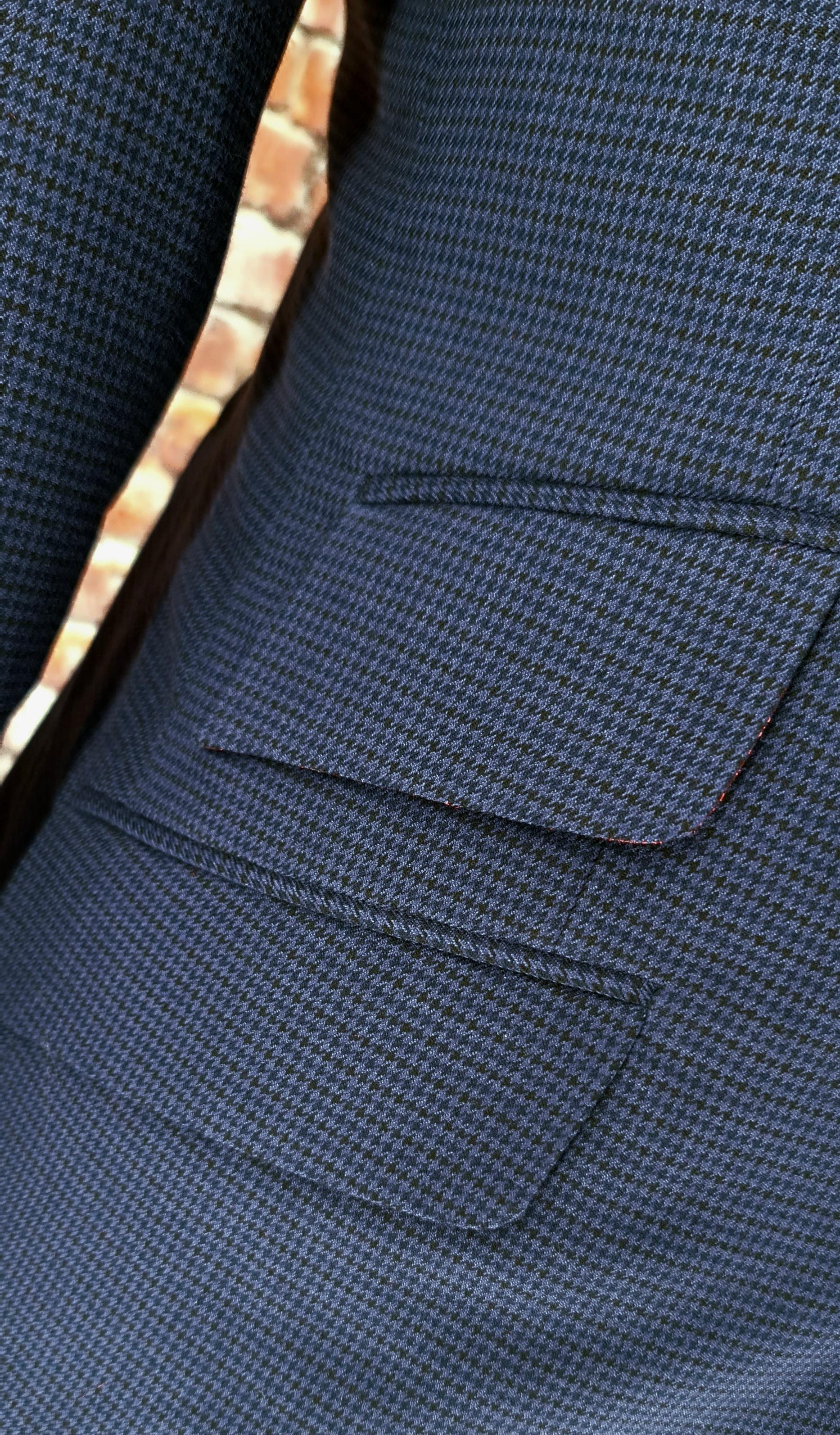 Henry Navy & Blue Dogtooth Checked Suit