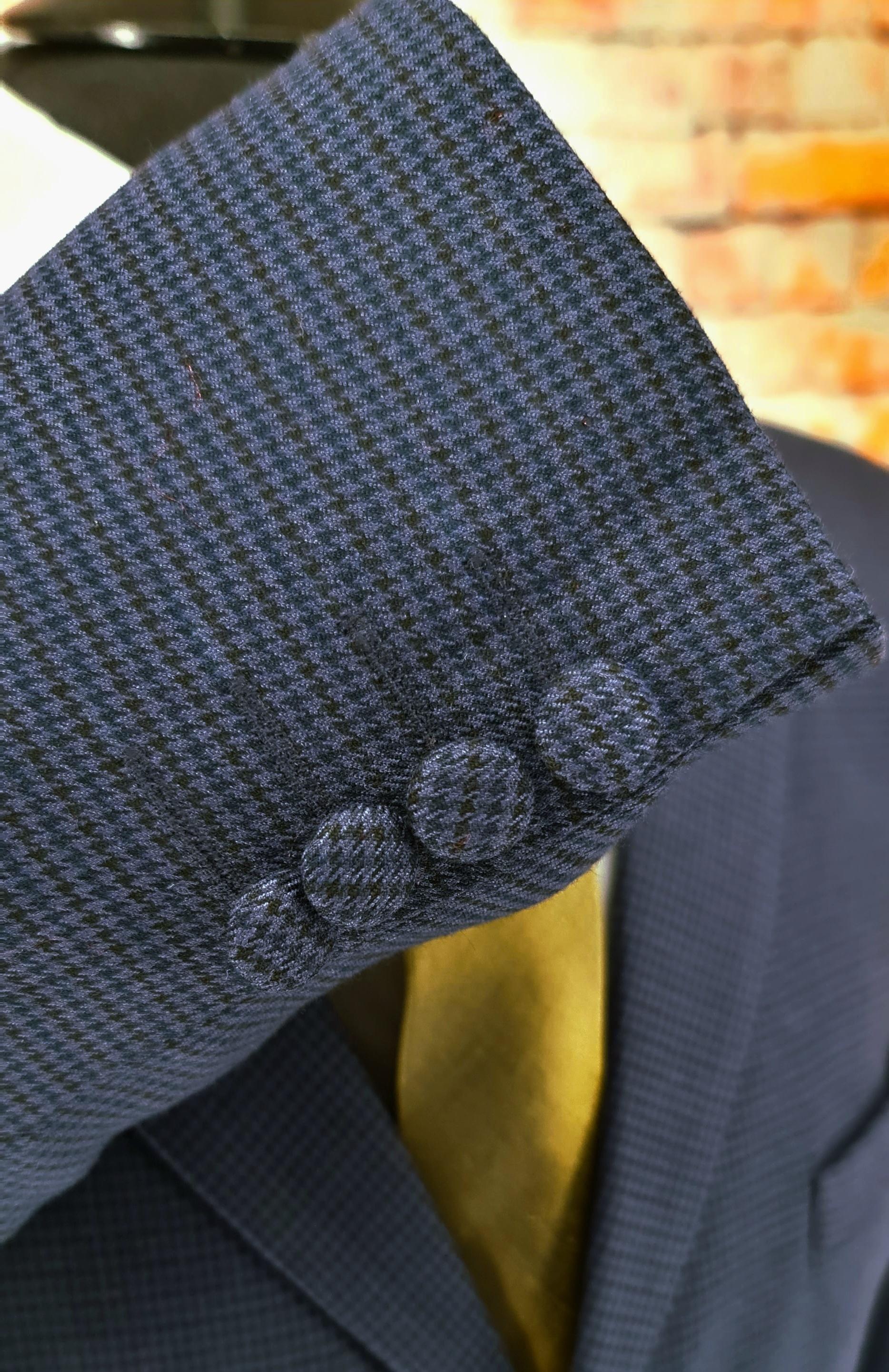 Henry Navy & Blue Dogtooth Checked Suit