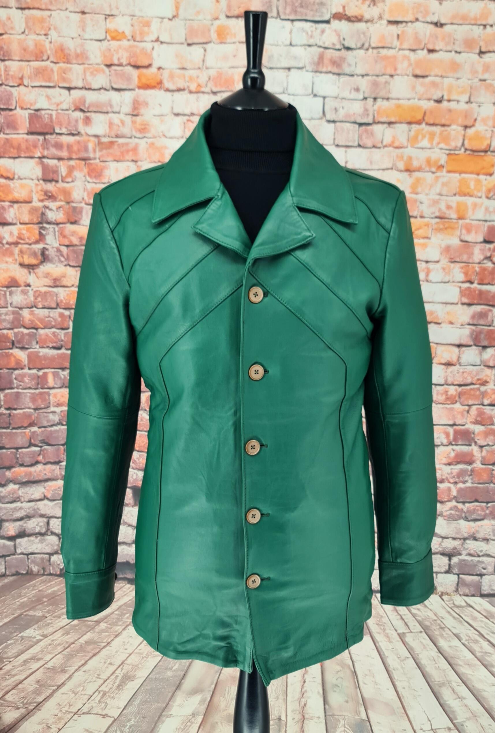 Zeb - Mens Green Leather Jacket
