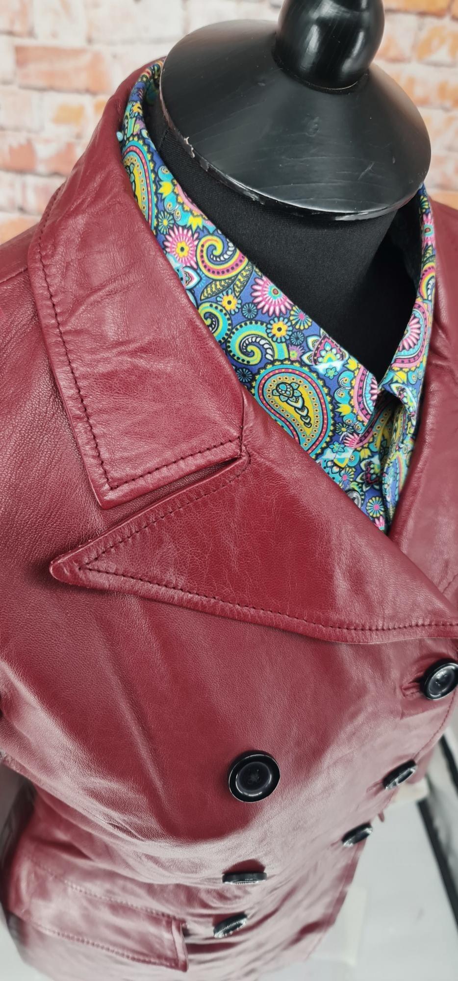Jess - Women's Rust Red Double Breasted Leather Jacket
