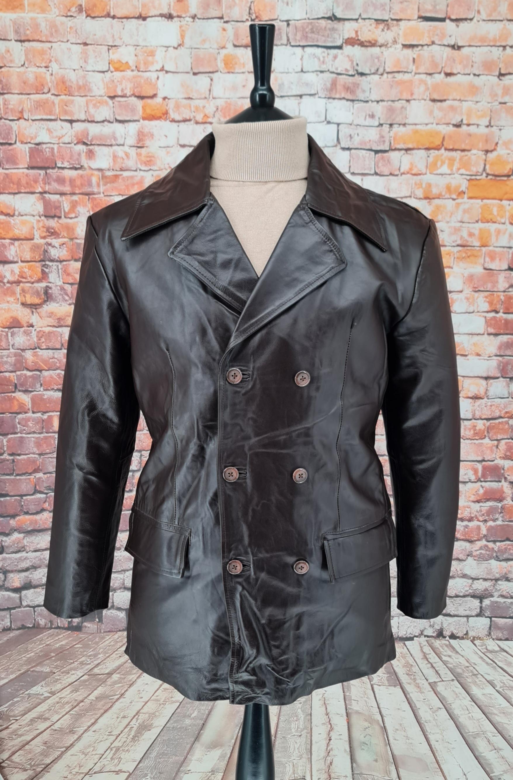 Foxley - Chocolate Brown Double Breasted Leather Jacket