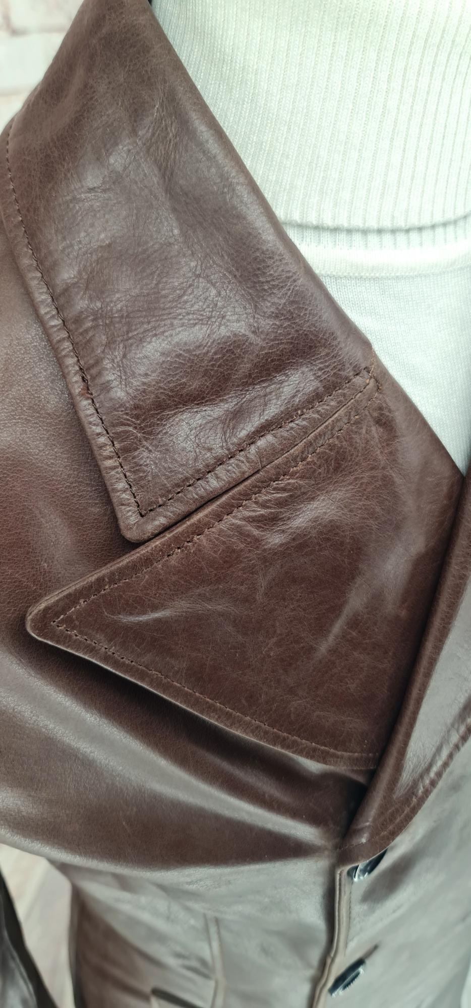 Frank - Men's Leather double Breasted Coat