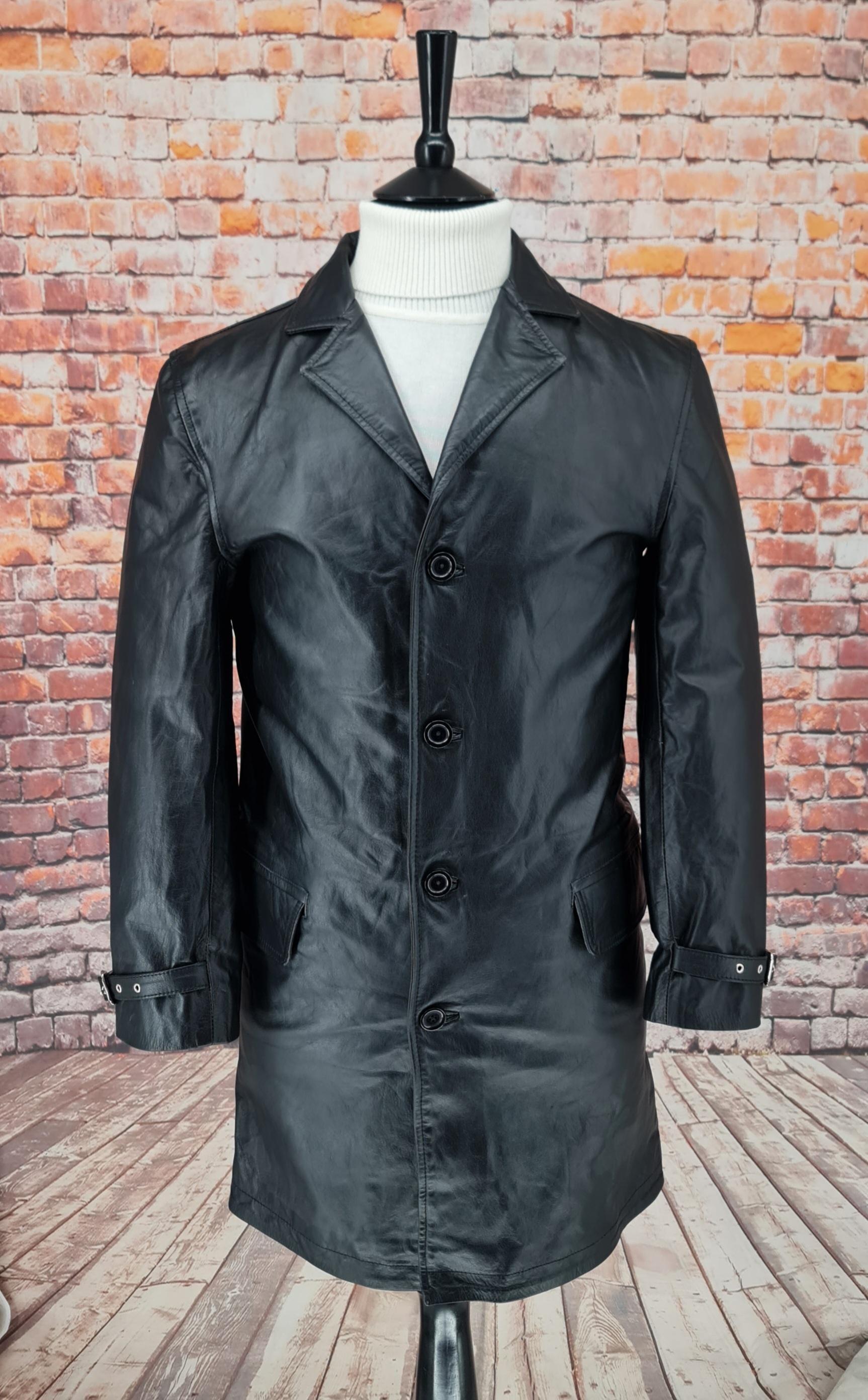 Croskery - Black Leather Coat.