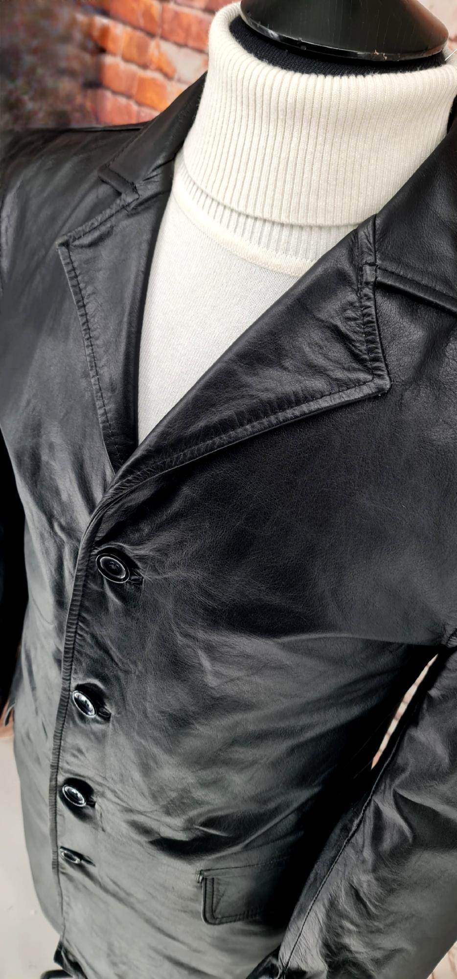 Croskery - Black Leather Coat.