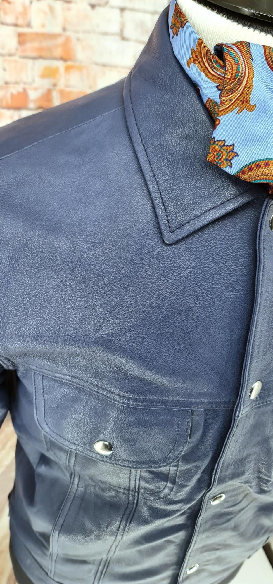 Weller- Indigo Leather Trucker Jacket