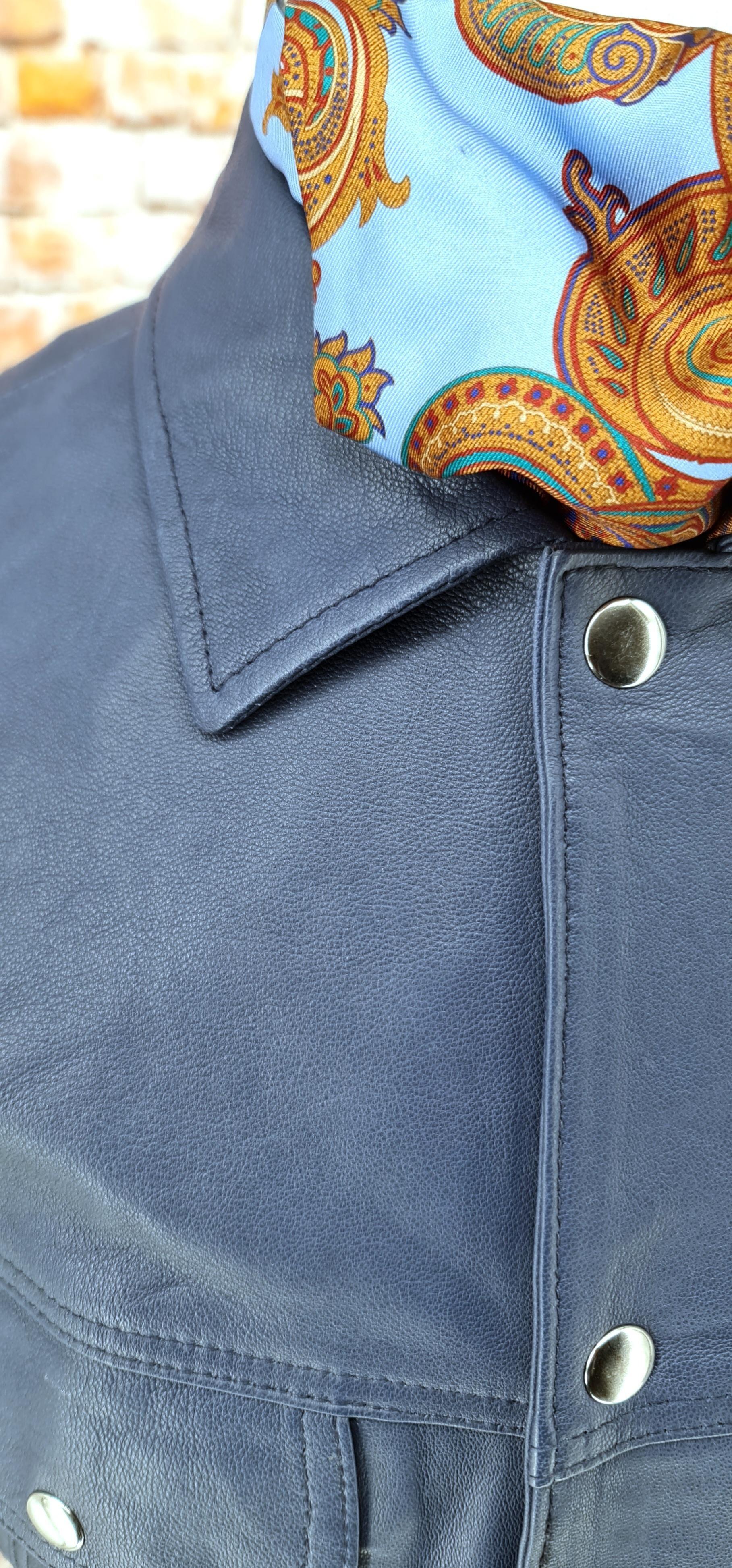 Weller- Indigo Leather Trucker Jacket