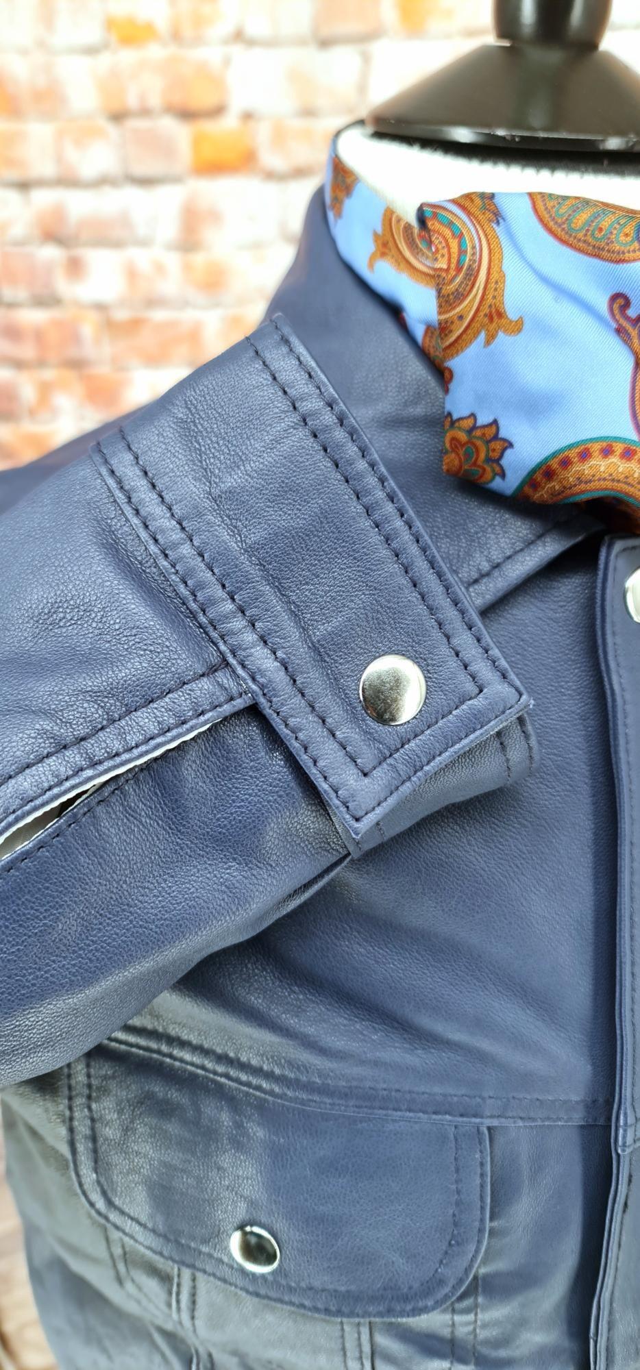 Weller- Indigo Leather Trucker Jacket
