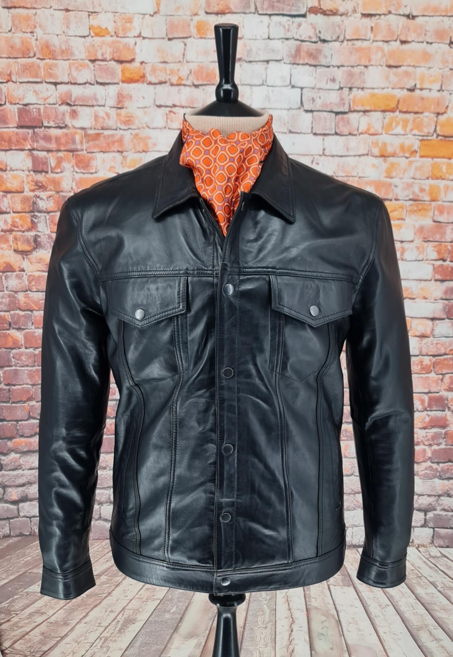 "Lomas"  Black  Short Superb Leather Jacket